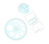 YARNOW 2pcs Geometric Drawing Plastic Templates Rulers, Lightweight and Multipurpose Measuring Tools for Mechanical Engineering and Network Design, for Students and Professionals