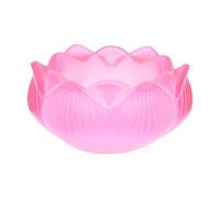 YARNOW 2pcs Glass Lotus Candle Holders with Smooth Surface and Elegant Pink Colour Design, Small Decorative Candleholders for Home and Religious Consecration Use