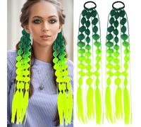 YARNOW 2pcs Gradient Ombre Bubble Braids Hairpieces for Handmade High Temperature Fiber Long Lantern Ponytail Hair Extensions for Music Festivals and Everyday Wear