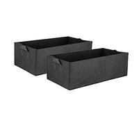 YARNOW 2Pcs Grow Bags for Vegetables, Fabric Raised Garden Bed, Easy Drainage, Portable Planter for Plants & Flowers (Black)