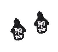 YARNOW 2pcs Halloween Glow Skull Pattern Dog Skeleton Costume for Pets Lightweight and Comfortable Pet Clothes for Parties and Daily Wear Medium