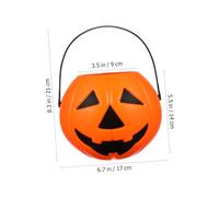 YARNOW 2pcs Halloween Pumpkin Candy Bucket Plastic Pumpkin Buckets with Handles Portable Trick or Treat for Party Decoration and Gift Holder