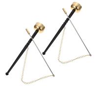 YARNOW 2pcs Handcrafted Tibetan Buddhist Prayer Bells with Wooden Handles Yin Qing Instruments for Meditation and Spiritual Purification Comfortable Grip Resonant Tones