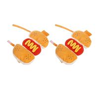 YARNOW 2PCS Hot Dog Outfit for Small Dogs and Cats Cotton Thermal Warm Hamburger Design Elastic Comfortable Easy Off Funny Pet Apparel for Halloween Party and Daily Wear