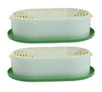 YARNOW 2pcs Hydroponic Cat Grass Growing Kit with Indoor Soilless Planter Tray for Wheatgrass and Catnip, Reusable Green and Yellow Cat Herb Garden Box for Pet Indoor Use