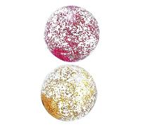 YARNOW 2pcs Inflatable Beach Balls for Creative Ball with Gold and Rose Gold Sequins for Outdoor Fun and Summer Parties Safe and Lightweight Random Color