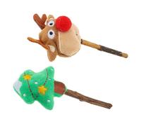 YARNOW 2pcs Interactive Cat Molar for British Shorthair and Longhair Cats, Xmas Theme Catnip with Wood and Cotton Material, Helps to Clean Cat's Teeth and Prevent Gum Disease, for Play