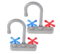 YARNOW 2pcs Kitchen Faucet Replacement for Pretend Play Lightweight Simulation Faucets with Smooth Edges Compatible Replacement Accessories for Playroom School and Daycare Pretend