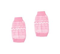 YARNOW 2pcs Knitted Pet Dog Sweater High Collar Winter Coat Warm Puppy Clothes Christmas Party Costume Pink Xxl