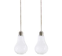 YARNOW 2pcs Light Bulb Hanging Vase Glass Planters with High Borosilicate Material, Decorative Hydroponic Terrariums for Living Room and Office, Creative and Fashion Flower Containers