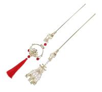 YARNOW 2pcs Lotus Lantern Hair Stick, Chignon Hair Pin, Alloy, Glow Pendant, Vintage Ancient Style, for Dancing and Special Events