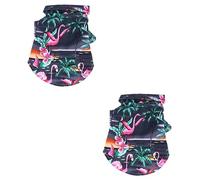YARNOW 2pcs Lovely Pet Dog Printed Dress Crane Pattern Comfortable Puppy Garment for Home and Outdoor Use for Everyday Wear and Special Occasions