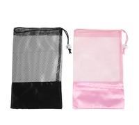 YARNOW 2pcs Mesh Ballet Shoe Bags Drawstring Closure for Travel and Daily Storage Lightweight and Portable Dance Shoe Pouches in Mesh and Satin Fabric for Neatly Arranging