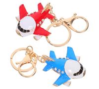 YARNOW 2pcs Metal Airplane Keychain Stylish Civil Aircraft Model Key Pendant Lightweight Portable Plane Key Rings for Aviation Lovers Birthday Christmas Travel