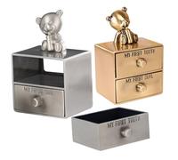 YARNOW 2pcs Metal Tooth Box First Tooth and Curl Keepsake Box Sturdy Holder for Boys and Girls