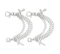 YARNOW 2pcs Metallic Cross Chain Shoe Charms for Sneakers, Iron Alloy Material with Layered Design, Unique Festival Accessories that Match Different Clothes and Makeup Perfectly