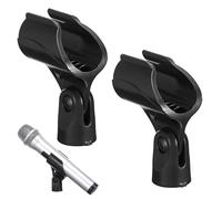 YARNOW 2pcs Microphone Mount Clips with Adapter to Secure Grip Mic Clamp for Handheld Microphones Tripods Adjustable Angle Design for Easy Setup