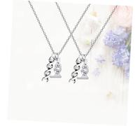 YARNOW 2pcs Microscope and Dna Double Helix Alloy Necklace Set Scientific Gene Pendant Jewelry for Women Graduation Science Jewelry