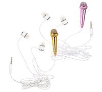 YARNOW 2pcs Mini Microphone Portable Vocal Mic for Phones Easy to Use Durable Design for Karaoke Singing Compatible with Mobile Devices