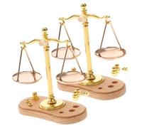 YARNOW 2Pcs Miniature Balance Scale Model Metal Micro Landscape Decor Educational for Dollhouse Pretend Play and Cognitive Development