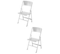 YARNOW 2pcs Miniature Folding Chair Model for Dollhouse House Decor Decorative Scale Furniture Ornament with Chic Silver Finish Lightweight and Smooth Surface Accessory for Doll