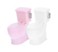 YARNOW 2pcs Miniature Toilet Set Realistic Tiny Bathroom Accessories for Dollhouse Play Compatible with Various Models for Creative Role Playing Education