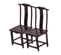 YARNOW 2pcs Miniature Vintage Chairs Model Abs Material Georgian Dolls House Furniture