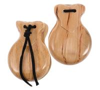 YARNOW 2pcs Natural Wood Spanish Castanets Traditional Hand Percussion Instrument for Early Education Music Suitable for Home Kindergarten Family Interaction