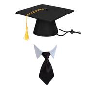 YARNOW 2pcs of One Set Pet Dr Cap Puppy Doctor Hat Decorative Soft Polyester Graduation Collar Suit Creative Design Adorable Style for Party Use on Pet Cats and Dogs