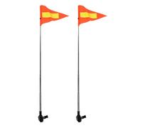 YARNOW 2pcs Orange Reflective Golf Cart Flags with Adjustable Telescopic Stainless Steel Poles, High Visibility Safety Flags for Wheelchairs and Mobility Devices, for Outdoor Use