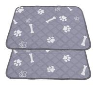 YARNOW 2pcs Pee Pads, Foldable Leakproof Cotton Polyester Training Mat | Reusable Design for Small Pets, Kennel Beds and Daily Use, Fine Texture, Helps Reduce Odour during Travel