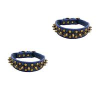 YARNOW 2pcs Pet Collar X-small Engraved Rivet Design Comfortable Fashionable Dog Collar