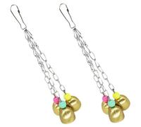 YARNOW 2Pcs Pet Parrot Bell Hanging Cage Accessories for Parrots Cockatiels Conures Macaws with Bright Colors and Sweet Sound Easy to Install Bird Cage Fun Play Random Color