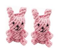 YARNOW 2pcs Pet Rope Toy Cotton Chew Toy for Dogs Teeth Cleaning Training for Breeds and Cute Bunny Design for Playtime and Bonding