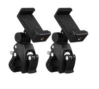 YARNOW 2pcs Phone Holder for Bike and Scooter with 180° Rotatable Clamp, Abs Material Smartphone Mount for Handlebar, One Hand Operation Suitable for Boat and Microphone Stand