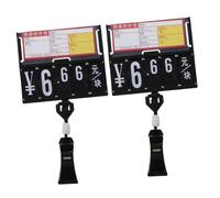 YARNOW 2pcs Plastic Price Boards Clip-on Style Abs Sign Holders with Large Display Area for Supermarkets and Hypermarkets, Black Price Display Clips that Save Time and Labour Color