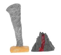 YARNOW 2pcs Plastic Volcano Tornado Figurines for Science Experiments Realistic Sand Table Educational Compact Natural Disaster Models for Interactive Learning and Teaching Tools