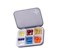 YARNOW 2pcs Portable 6 Compartments Organizer Pill Box for Medicine and Vitamins with Abs and Pp Design, for Travel and Can be Put into Hand Bag