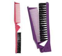 YARNOW 2pcs Portable Folding Hair Comb for Women Detangling Function, Made of Sturdy Pp and Abs Materials, Compact Travel Hair Brush for On-the-go Hairstyling and Easy Knot Removal