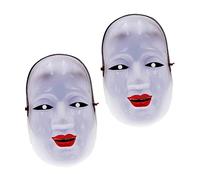 YARNOW 2pcs Prajna Cosplay Face Masks Japanese Theater Model Decorative Stage Makeup Party Props with Elastic Cord Comfortable Fit for Role Playing Festivals
