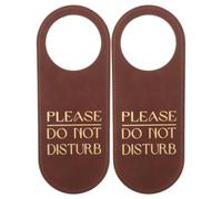 YARNOW 2pcs PU Do Not Disturb Door Hanger, Dual-Side Hanging Door Sign