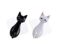 YARNOW 2pcs Punch-Free Wall Hooks Kawaii Storage Hooks Creative Cat Shape Plastic Hanging Key for Bedroom Home Decor