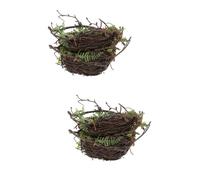 YARNOW 2pcs Rattan Bird Nest Decor for Garden Simulated Bird House Ornament for Lawn and Balcony Decoration Creative Easter Nest for House and Desktop Use