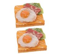 YARNOW 2pcs Realistic Fake Bread Faux Toast Model Display Food Props for Bakery Cafe Restaurant Photography Simulated Food Models Fried Egg Toast