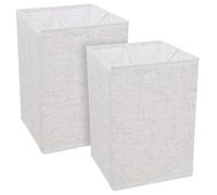 YARNOW 2pcs Rectangular Linen Lamp Shades for Table Lamps with Modern Style Design Replaceable and Protective Accessory for Bedroom and Home Use in Khaki Colour