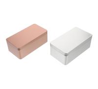 YARNOW 2pcs Rectangular Tinplate Boxes Tea Leaf Storage Containers Made of Iron with Convenient to Open and Close Design Smooth without Burs for Travel and Storing Lip Balms Or Mini