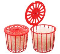 YARNOW 2pcs Red Parrot Nesting with Sisal Rope Bird Hideaway Shelter and Breeding Nest Bowl for Parakeet, Pigeon, Canary Cage Accessories