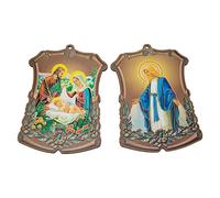 YARNOW 2pcs Religious Plaque with and Child Hanging Catholic Wall Art Ornament Goddess Figurines and Statues Catholic Religious Gifts 17. 5x12. 5cm