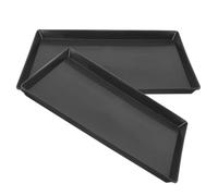 YARNOW 2pcs Replacement Dog Crate Tray for Small Animals and Rabbits, Leak-proof Plastic Cage Tray with Better Crate Fit for Pet Enclosure and Cage Use, Black Sturdy Reusable Plastic