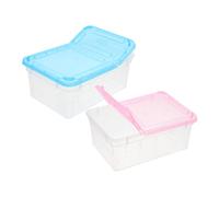YARNOW 2pcs Reptile Breeding Box Plastic Incubator for Gecko Snake Spider Small Pet Feeding Cage with Ventilated Design Clear Habitat for Reptiles Amphibians 16.5x9.5x6.5cm